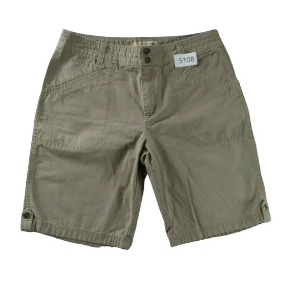 GANDER MTN. Shorts Women's Size 10 Snap Zip Closure Slash Pockets Green - Picture 11 of 11